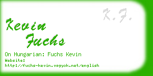 kevin fuchs business card